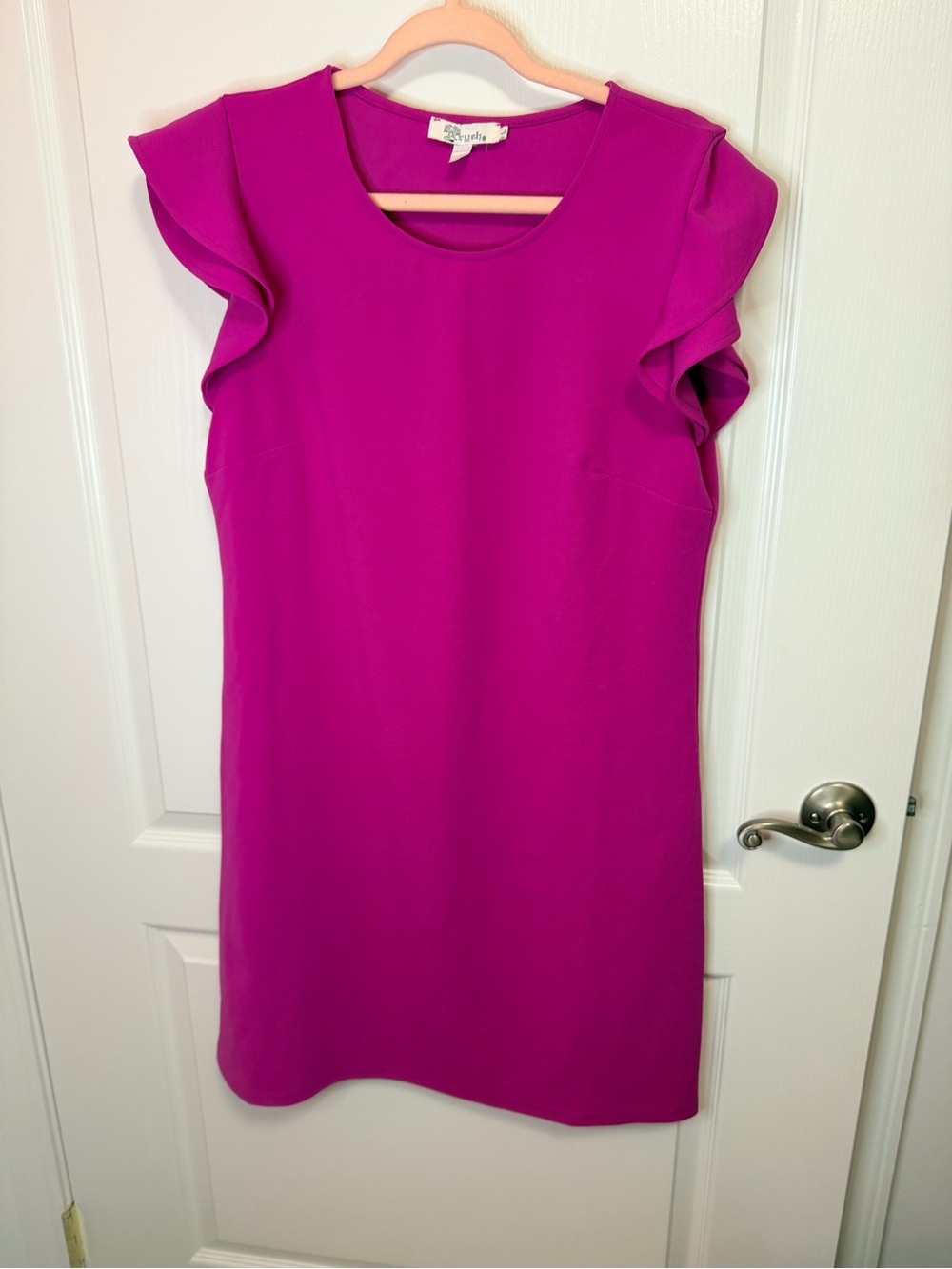 Magenta Flutter Sleeve Tank Dress